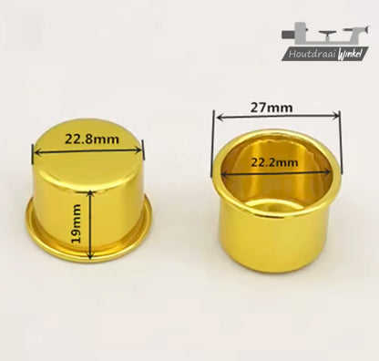 Kaarsenhouder-goudkleurig - 4-stuks 22,5mm