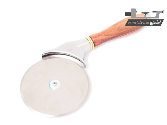 Deluxe Pizzasnijder met houten handvat en vergulde details